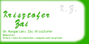 krisztofer zai business card